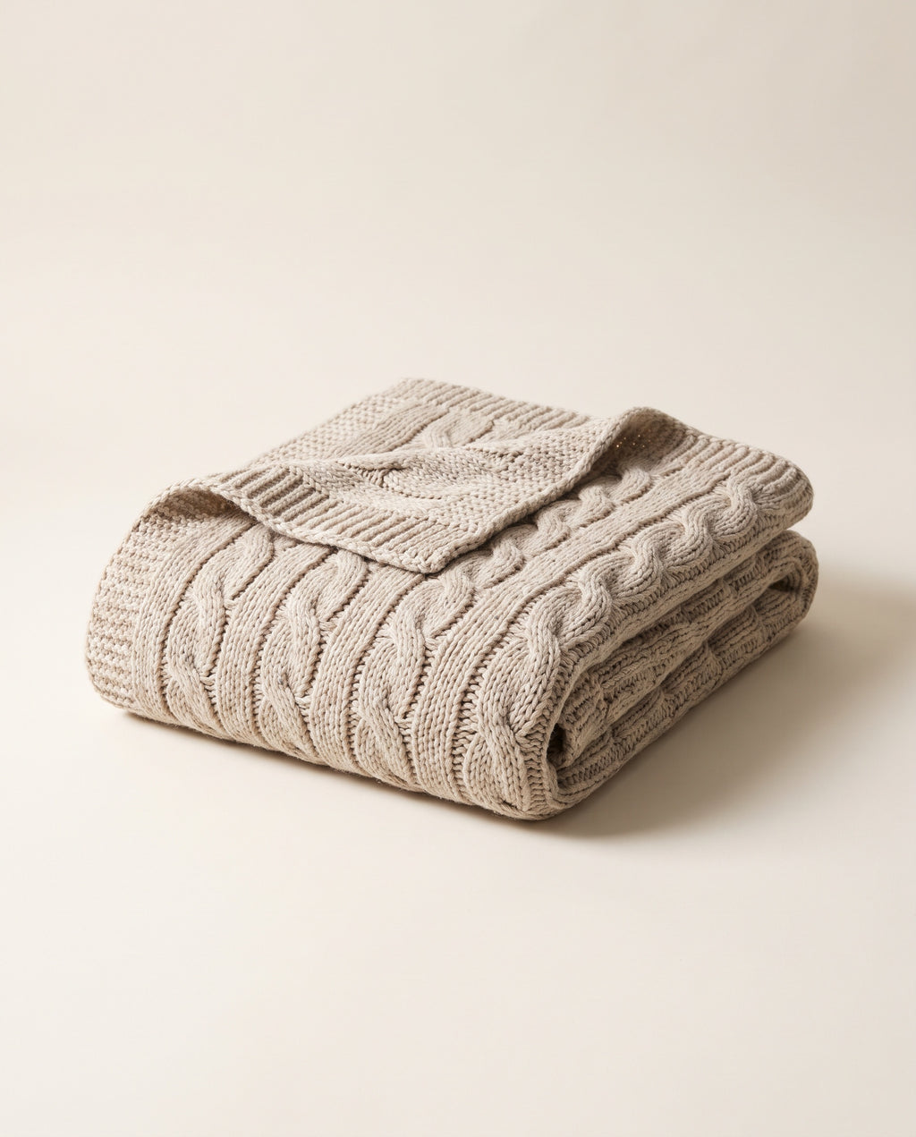 Chunky Knit Throw in Oatmeal