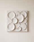 Hand-Formed Ceramic Wall Relief in Chalk White