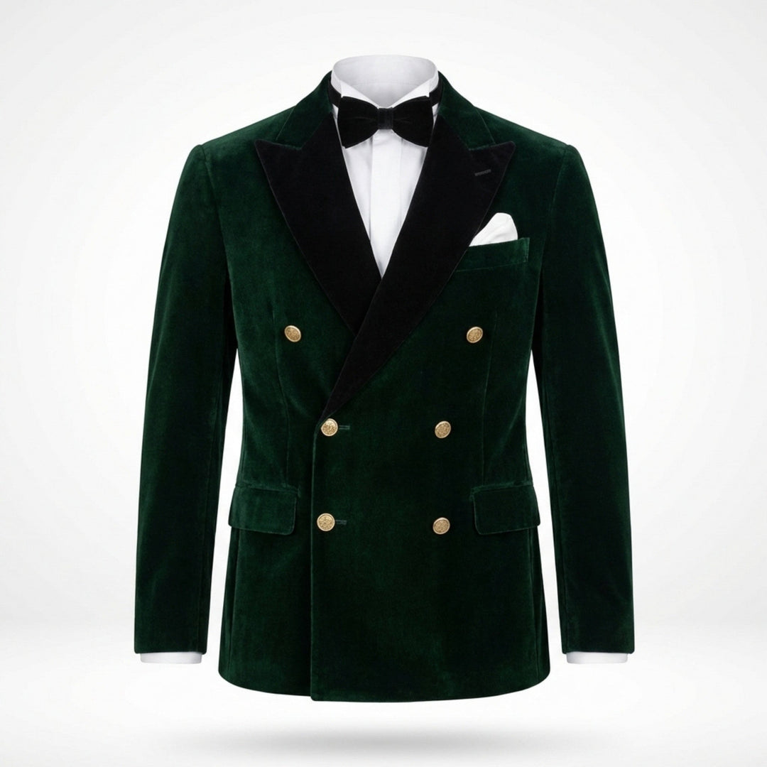 Men’s Tailored Double Breasted Blazer – Six Button Velvet