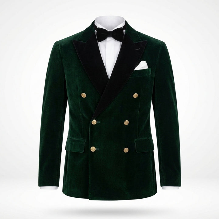 Men’s Tailored Double Breasted Blazer – Six Button Velvet