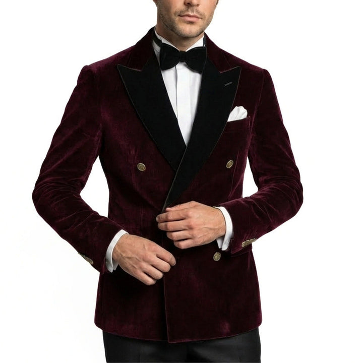 Men’s Tailored Double Breasted Blazer – Six Button Velvet