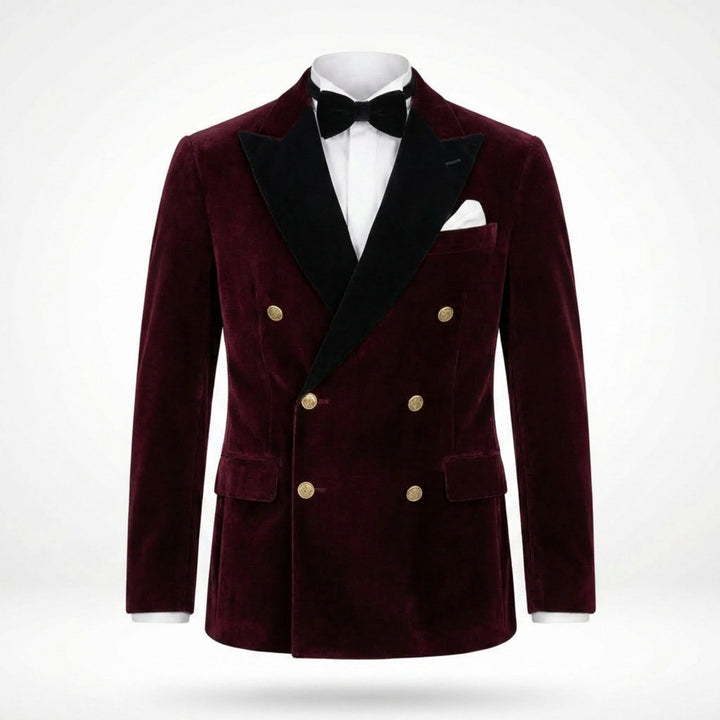 Men’s Tailored Double Breasted Blazer – Six Button Velvet