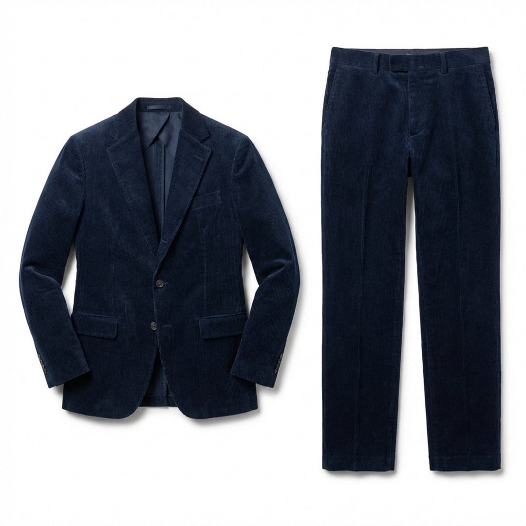 Men’s Tailored Single Breasted Suit Set – Two Button Corduroy
