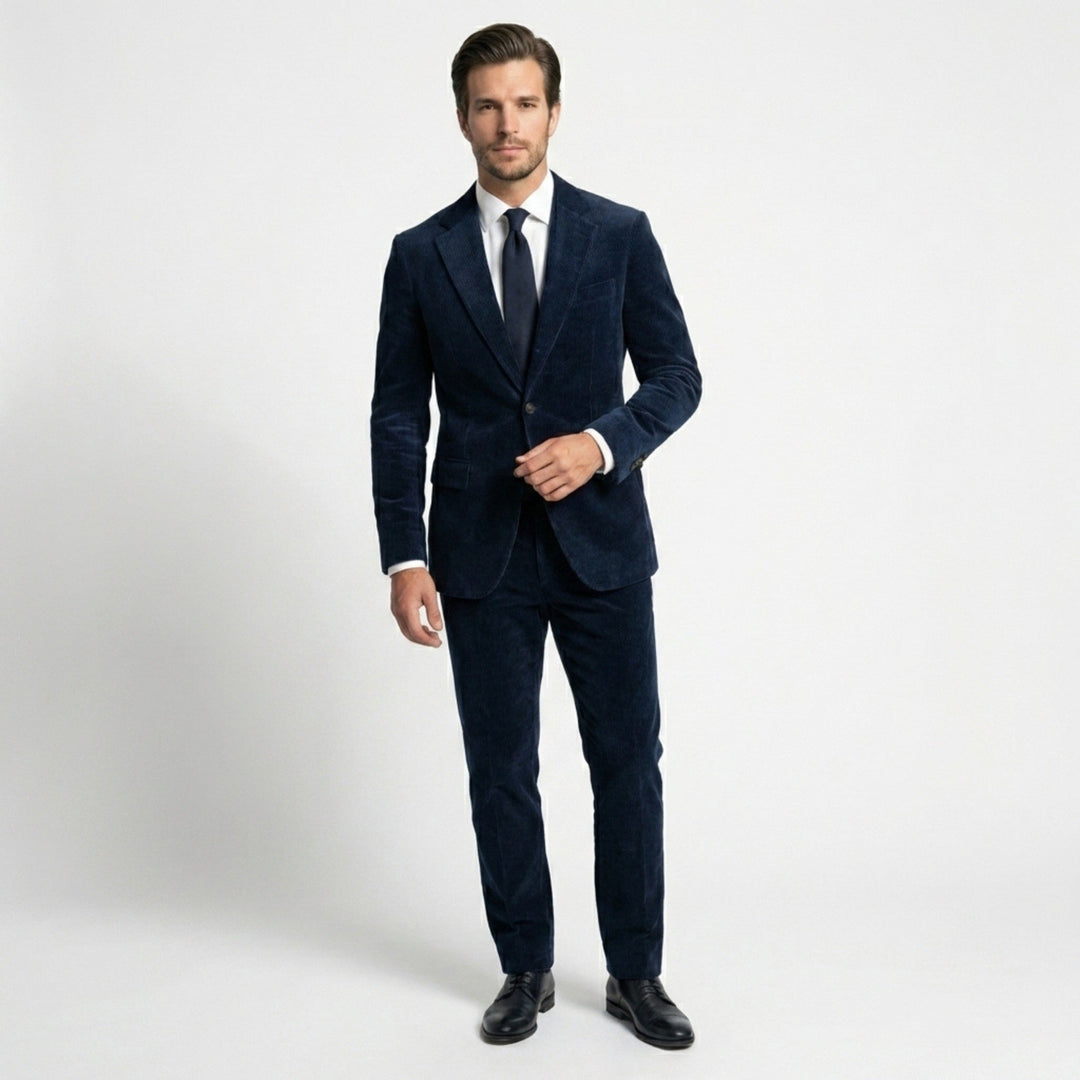 Men’s Tailored Single Breasted Suit Set – Two Button Corduroy