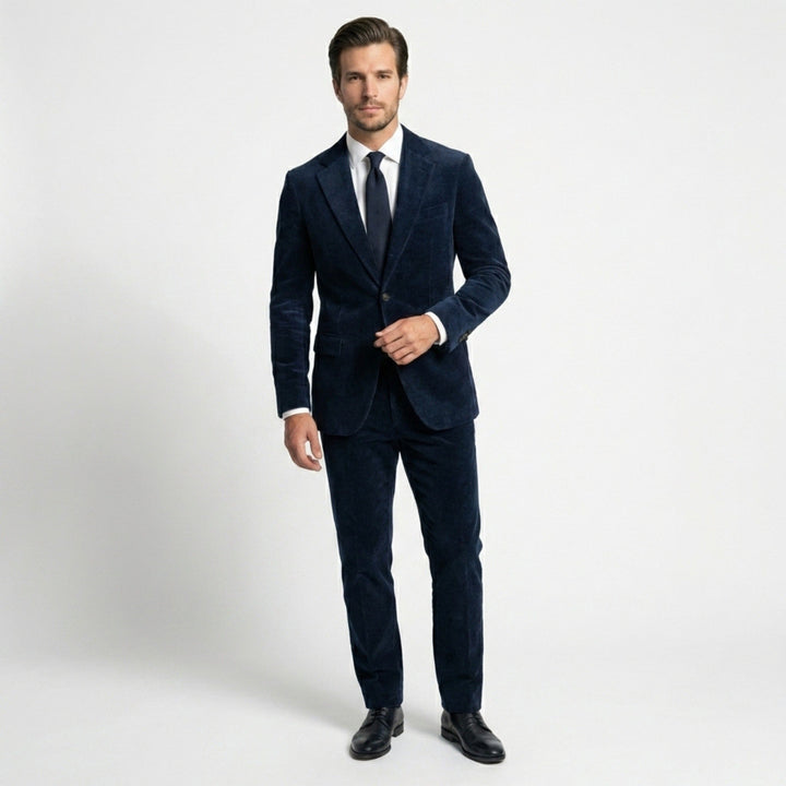 Men’s Tailored Single Breasted Suit Set – Two Button Corduroy