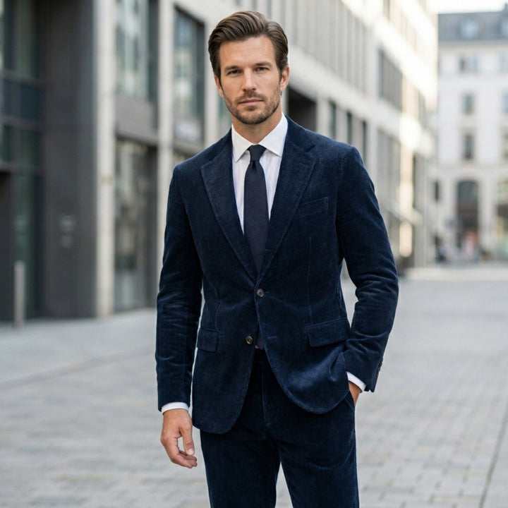 Men’s Tailored Single Breasted Suit Set – Two Button Corduroy