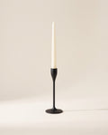 Sculptural Black Metal Candlestick