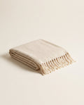 Striped Cotton Throw in Sand Stripe