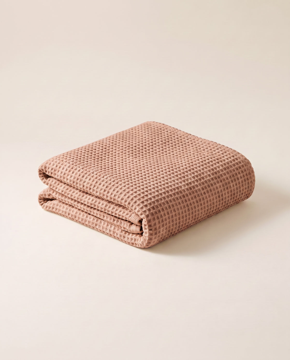 Waffle Cotton Throw in Clay