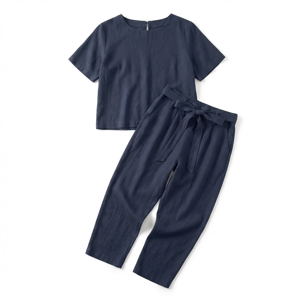 Women’s Light Weight Two Piece Set – Short Sleeve Top Trousers