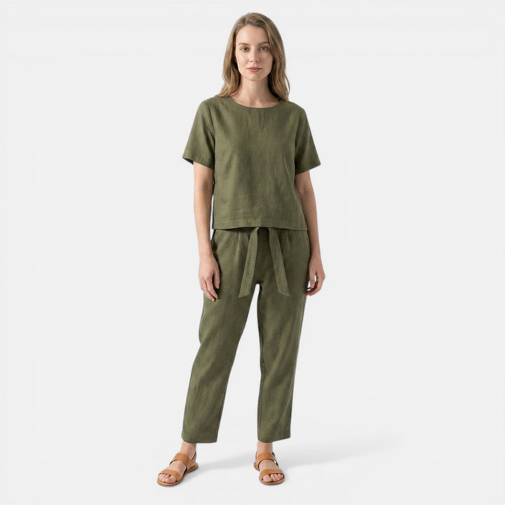 Women’s Light Weight Two Piece Set – Short Sleeve Top Trousers